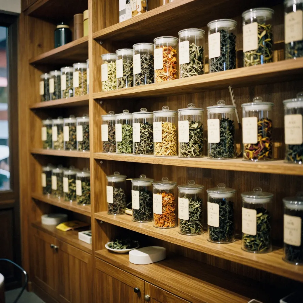 Tea leaves being prepared in traditional method