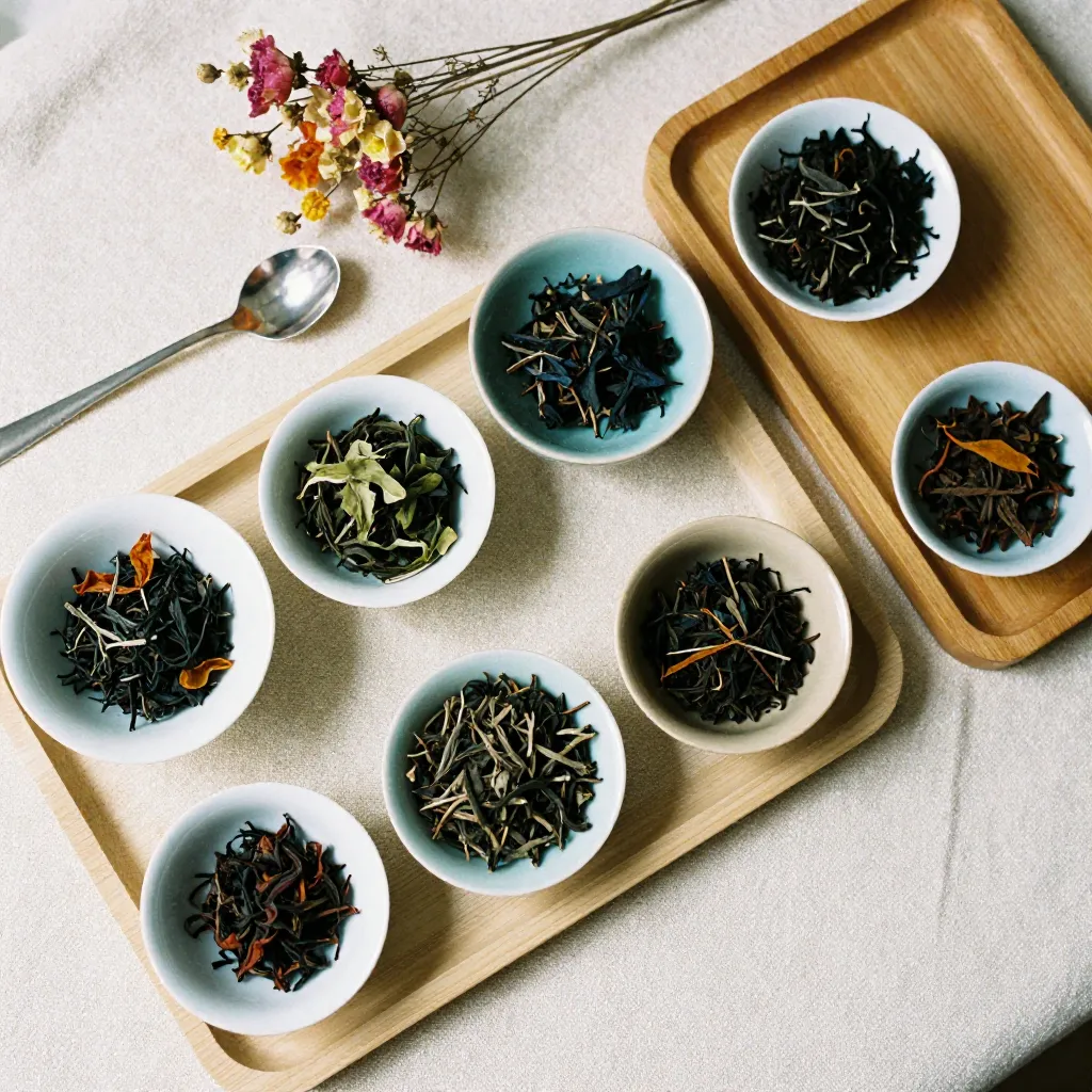 Tea plantation in mountainous terrain