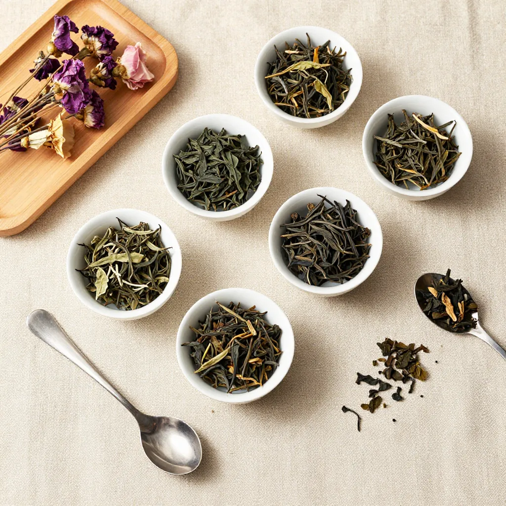 Tea packaging and information cards